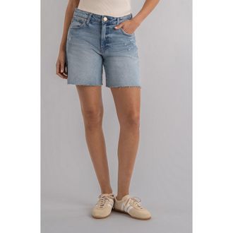 Kut from the Kloth Hailey Raw Hem High Waist Denim Bermuda Shorts in Focus at Nordstrom, Size 12
