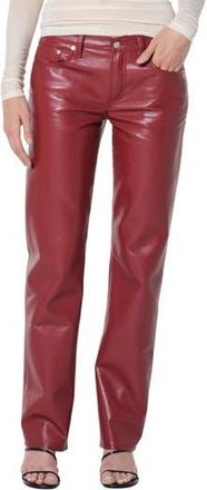 A Gold E Leather Blend Straight Leg Pants in Brick Dark Dusty Red at Nordstrom Rack, Size 29