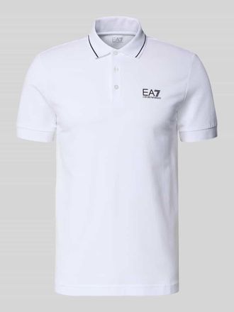 Emporio Armani Regular Fit Poloshirt mit Logo-Print in Weiss, Gr&ouml;&szlig;e XXXL