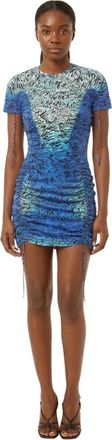 Stella McCartney Blue Printed Crew Neck Mini Dress