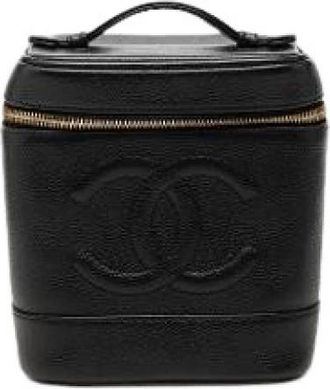Chanel Pre-owned Vanity Bag - Dames - Vintage Handtas - Zwart - ONE Size - Leer - Vintage