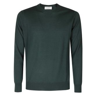 Paolo Pecora Jersey de cuello redondo en lana merino extrafina - Knitwear - Hombre - Verde - 2XL