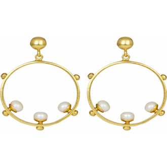 Ottoman Hands Aristea Bead Hoop Earrings in Brass at Nordstrom