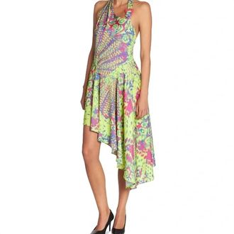 Versace Backless Dress In Multi