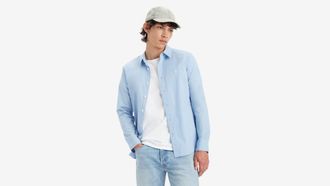 Levi's Battery Housemark Slim Fit Shirt - Mens - XS - Blue