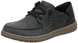 Skechers Mens Melson Volgo Sneaker, Black Canvas, 8.5 UK