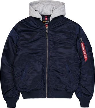 Alpha Industries MA-1 Zip Hood Back Embroidery Bomber Jacket