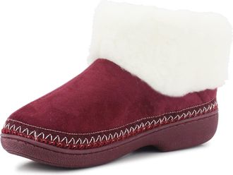 Jyoti Womens Ladies Faux Fur Lined Thermal Slip On Hi Top Warm Winter Cosy Bootie House Shoe Ankle Bootee Slippers (Burgundy, uk_footwear_size_system, adult