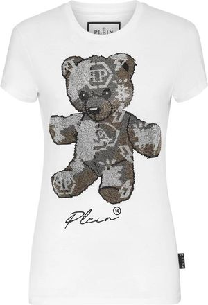 Philipp Plein T-Shirt Ronde Hals - Dames - T-shirts - Wit - XS - Katoen - Tops
