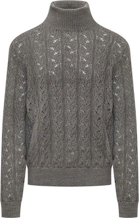 Amaranto Jersey de Cuello Alto de Manga Larga - Knitwear - Hombre - Gris - M