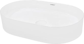 ECD Germany Lavabo cerámica baño pila lavamanos ovalado aseo sobre encimera