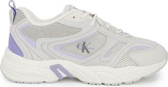 Calvin Klein Womens Yala Sneaker Casual Style - Light Grey Leather - Size EU 42