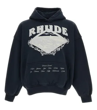 Rhude Black Relaxed Hoodie