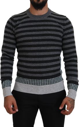 Dolce & Gabbana Mens Crew Neck Long Sleeve Sweater - Grey Wool - Size EU 44 (Mens)