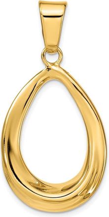 Diamond2Deal 14k Yellow Gold Polished Open Teardrop Pendant