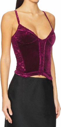 Free People About Last Night Corset Tank In Wine