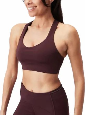New Balance Womens Power X Sports Bra In Burgandy