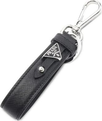 Prada 2020s saffiano sleutelhanger - Zwart