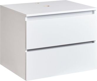 Beliani Mueble De Pared Para Ba&ntilde;o Suspendido 2 Cajones 60 X 47 Cm Blanco Serra