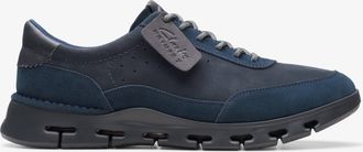 Clarks Mens Nature X One Navy Nubuck Trainers - Blue - Size 6 Wide Fit (UK Shoe)