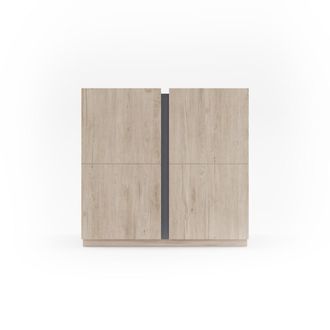 HERDASA Zapatero melamina roble claro detalle grafito 90x95x35 cm