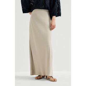 Brunello Cucinelli Bias-cut skirt in Buff at Nordstrom, Size 46 It