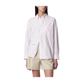Dunst Classic Striped Overshirt - female - Dunst - Shirts - Pink - L - Blouses & Shirts
