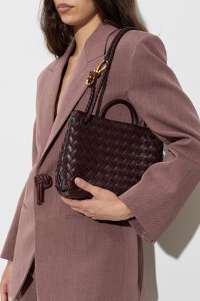 Bottega Veneta Andiamo Small Hand-held Bag, Womens, Burgundy