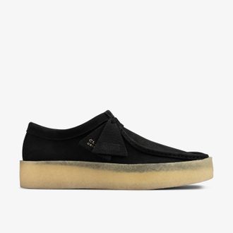 Clarks Mens Wallabee Cup Black Nubuck Shoes - Size UK 8.5