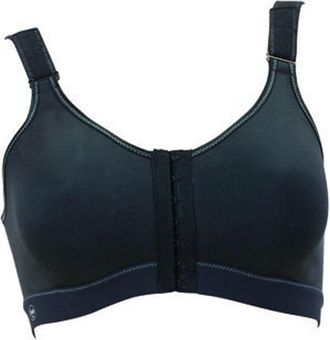 Anita Womens Active Front Close Sports Bra - Black Cotton - Size 34B