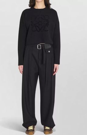 Loewe ribbed cropped relaxed-fit knitted top