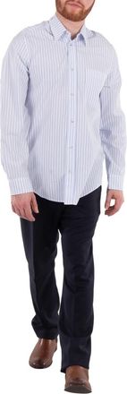 Nanushka Kaleb Cotton Long-Sleeve Striped Shirt, Size Medium