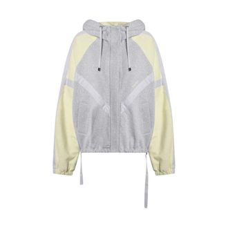 The Attico Light Jackets, female, Gray, Size: 2XS Hooded Oversized Bomber Jacket