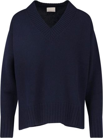 Drumohr Blue Merino Wool V-Neck Sweater