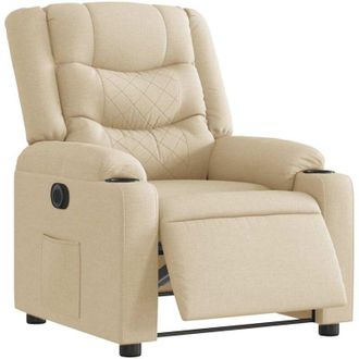 vidaXL Vidaxl - Sill&oacute;n Reclinable El&eacute;ctrico De Tela Crema