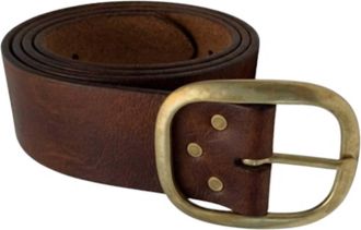 De Palma Womens Clasico Belt In Bark/brass