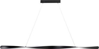 Beliani Lámpara colgante moderna luz LED integrada pantalla retorcida ondulada metal negro Mahoi