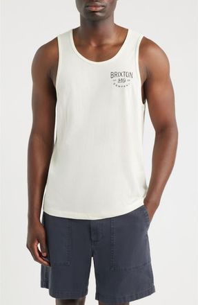 Brixton Fremont Logo Tank Top in Off White at Nordstrom, Size Xx-Large