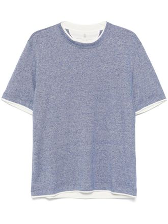 Brunello Cucinelli T-shirt met gelaagd-effect - Blauw