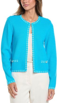 St. John Ticking Trim Crew Jacket
