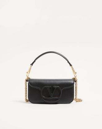 Valentino Garavani Valentino Garavani Loc&ograve; Small Shoulder Bag in Calfskin Woman BLACK UNI