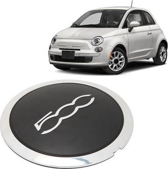 OEM Tapacubos Central Con Embellecedor Cromado 68078419ac Fiat 500 Tapacubos Central De Repuesto Para Rueda De Coche - Negro