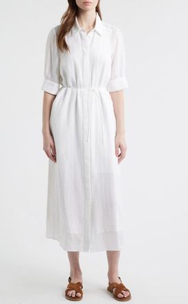 Rag & Bone Lucy Texture Stripe Shirtdress in White at Nordstrom, Size Xx-Small