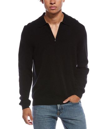 Amicale Cashmere 1/4-Zip Cashmere Polo Sweater