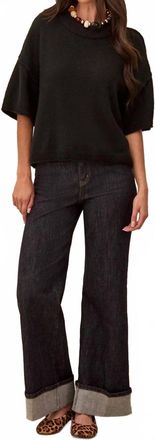 Tribal Womens Lofty Elbow Sweater In Black