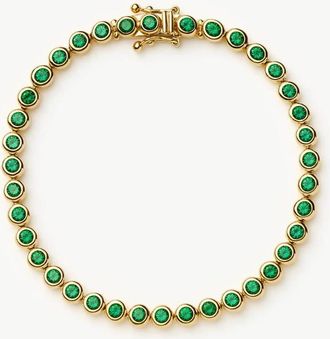 Missoma Tennis Round Bracelet - Green - S