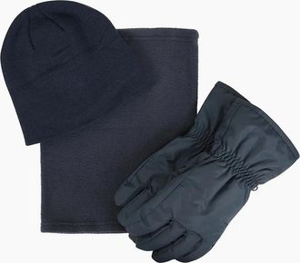 Mountain Warehouse Mens Mountain Warehouse Mens Hat Gloves And Scarf Set - Navy - Size: S