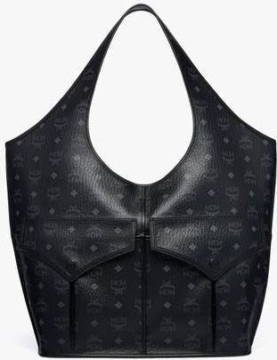 MCM X-Large Leni Shopper in Visetos in Black at Nordstrom