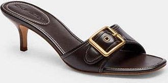 Coach Womens Margot Sandal in Brown, Size 5.5 | Leather