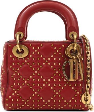 Dior Pre-owned Dior Mini Lambskin Cannage Studded Supple Lady Satchel Ladies 64PXBQOPO789ENT7